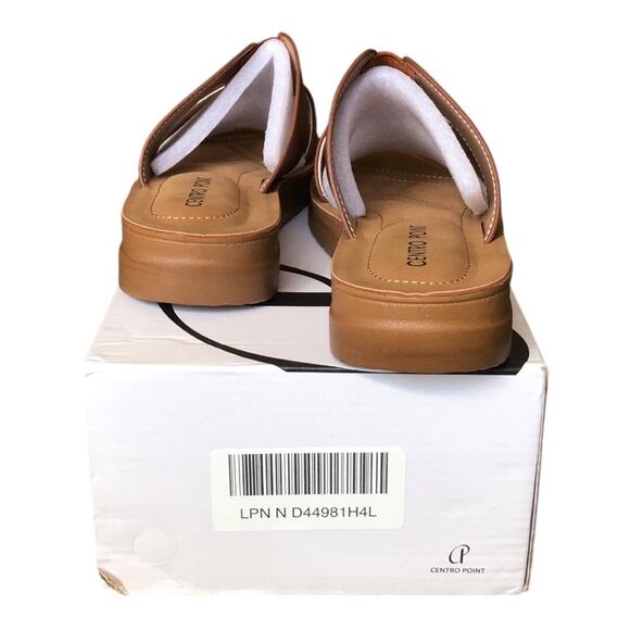 Centro Point Women’s Brown Faux Leather Slip On Comfort Slide Sandals 9.5 NIB - Picture 4 of 9